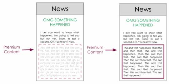 Premium content is hidden until users are authenticated.